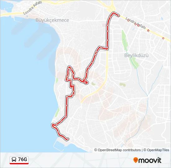 76G Bus Line Map