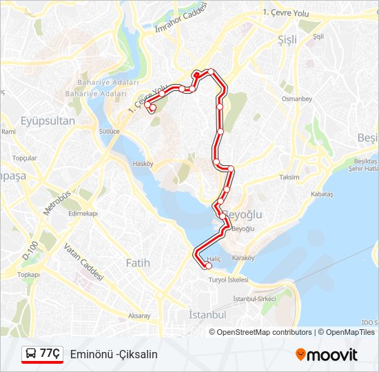 77Ç bus Line Map