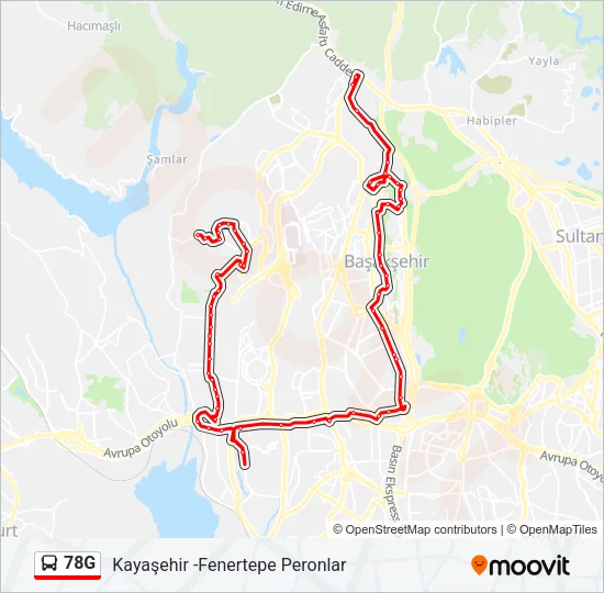 78G Bus Line Map