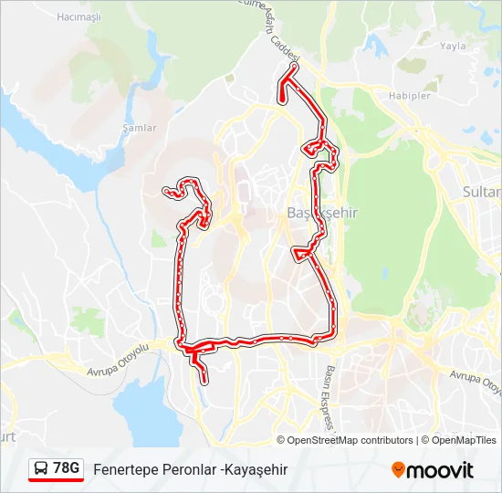78G Bus Line Map