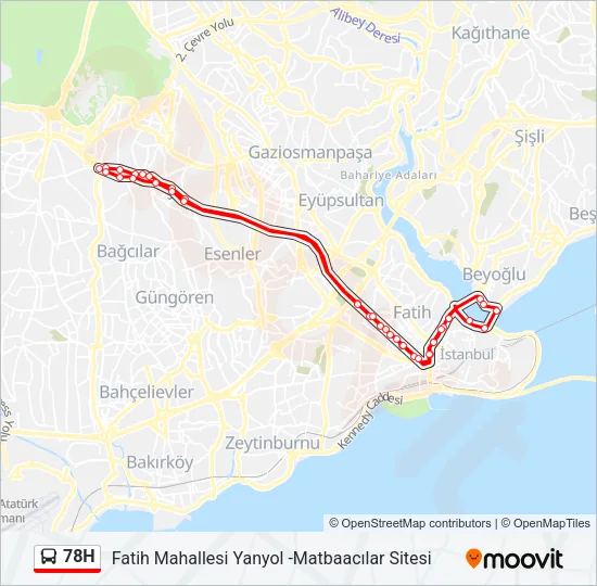 78H Bus Line Map