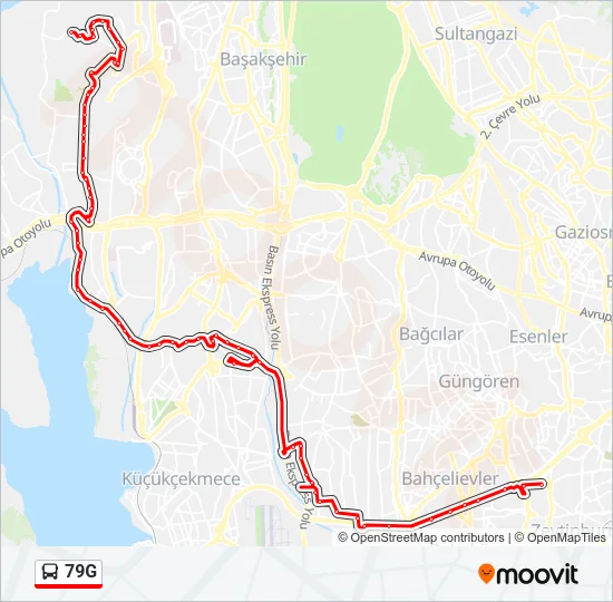 79G Bus Line Map