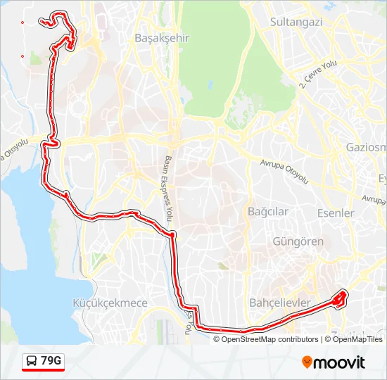 79G Bus Line Map