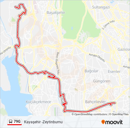 79G bus Line Map