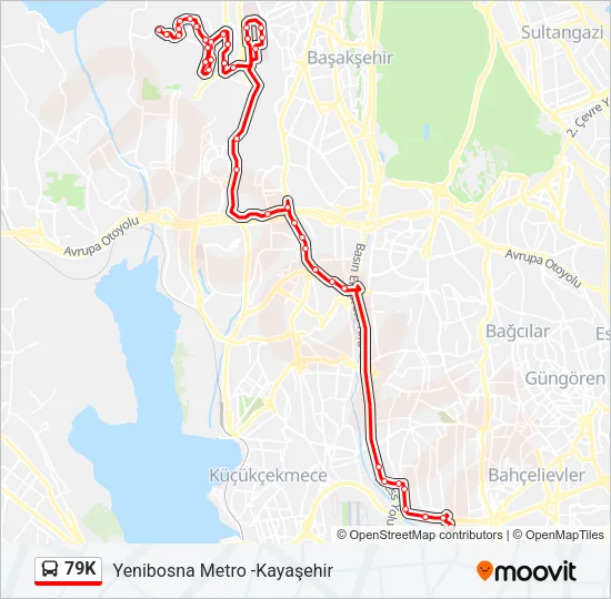 79K Bus Line Map
