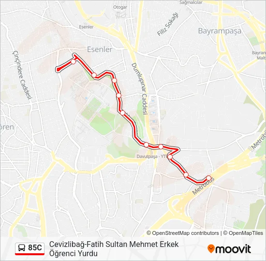 85C Bus Line Map
