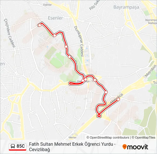 85C Bus Line Map