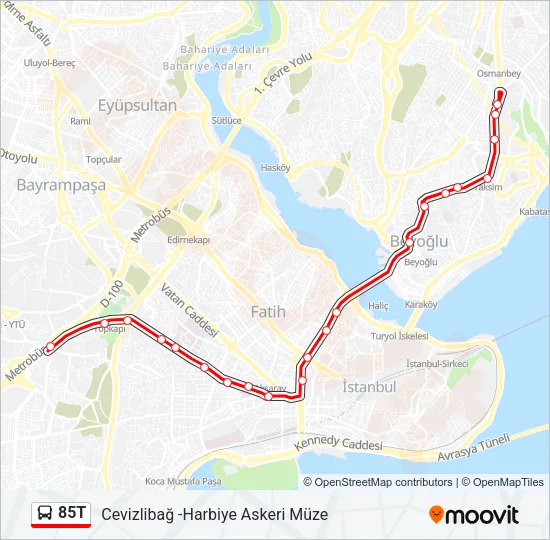 85T Bus Line Map