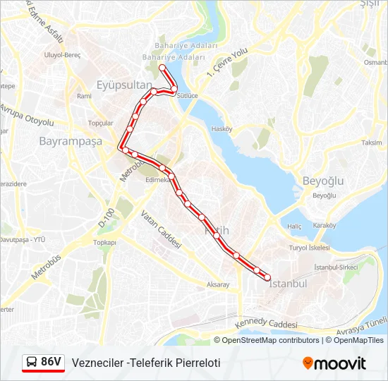 86V Bus Line Map