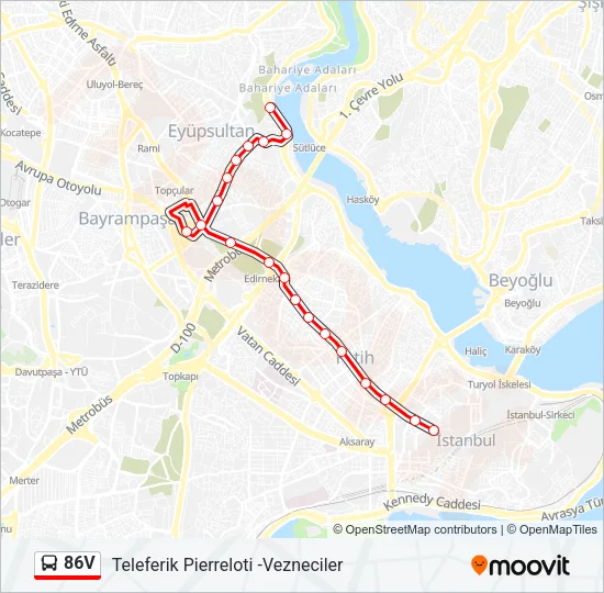 86V Bus Line Map