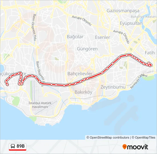 89B Bus Line Map