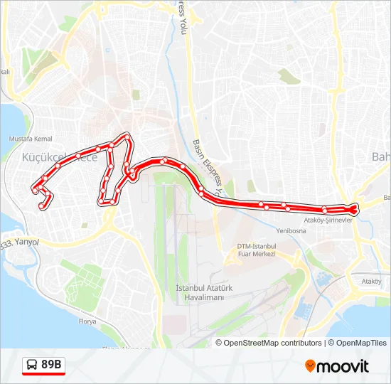 89B Bus Line Map