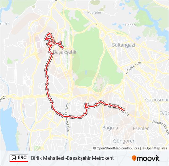 89C bus Line Map