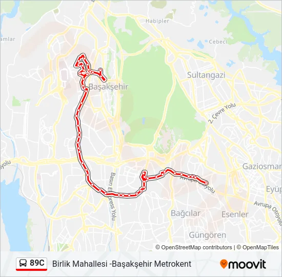 89C Bus Line Map