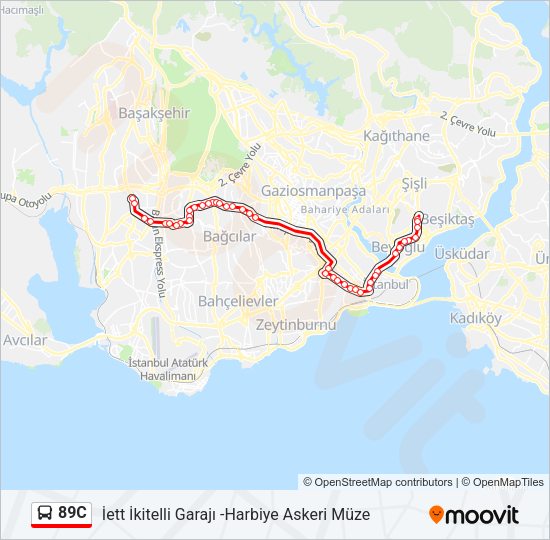 89C Bus Line Map