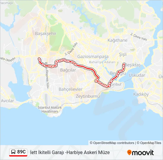 89C Bus Line Map