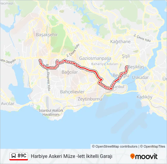 89C Bus Line Map