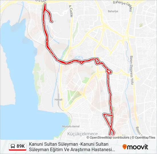 89K Bus Line Map