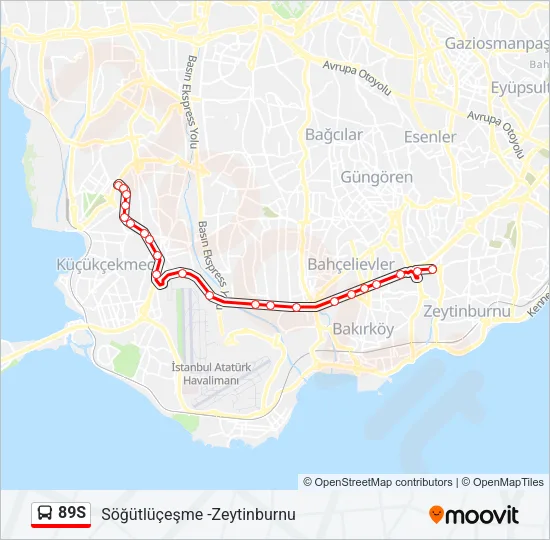 89S Bus Line Map