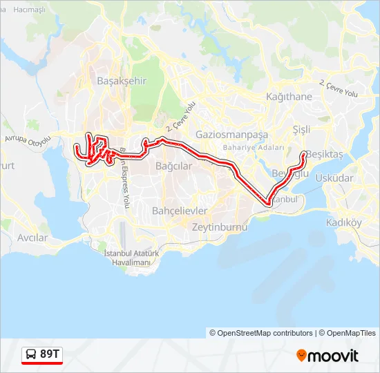 89T Bus Line Map