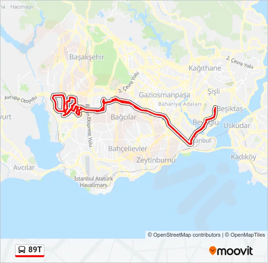 89T Bus Line Map