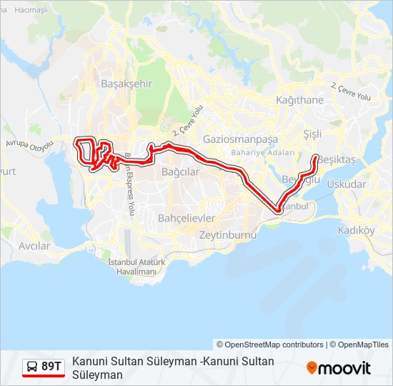 89T bus Line Map