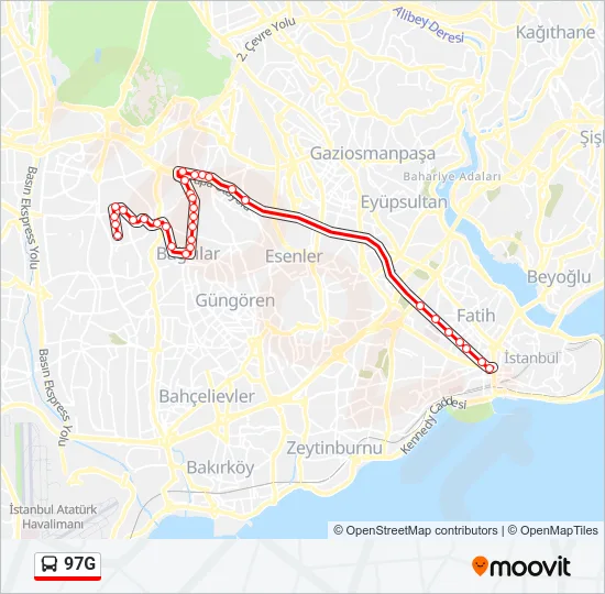 97G Bus Line Map