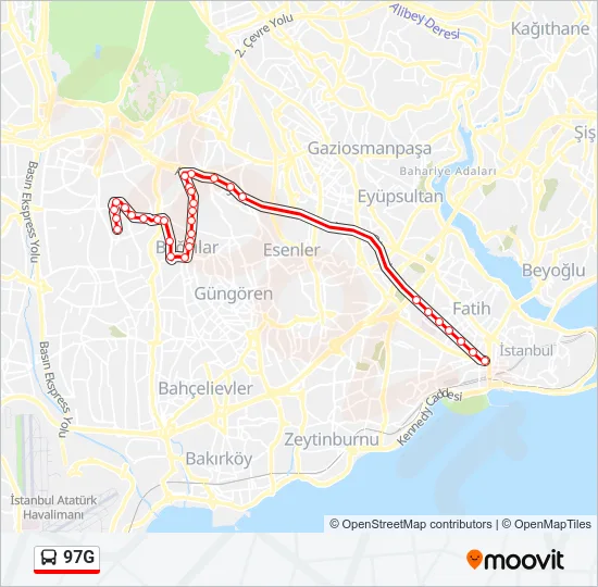 97G Bus Line Map
