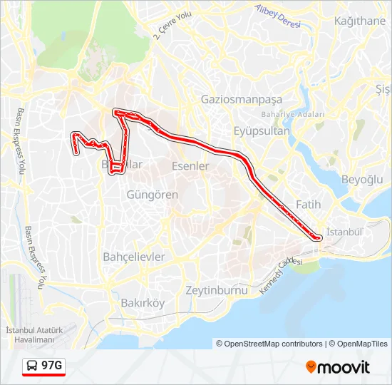 97G Bus Line Map