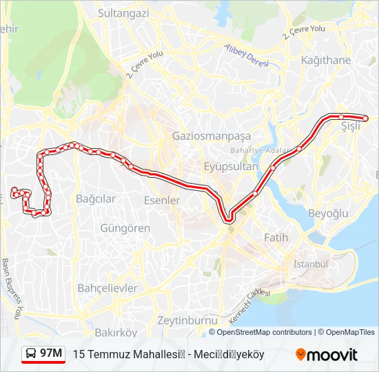 97M Bus Line Map