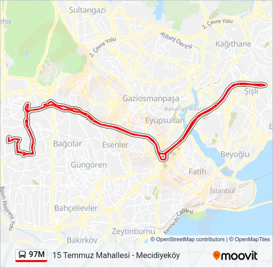 97M Bus Line Map