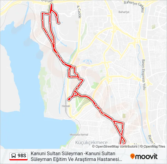 98S Bus Line Map