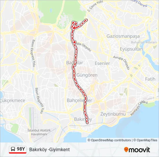 98Y Bus Line Map