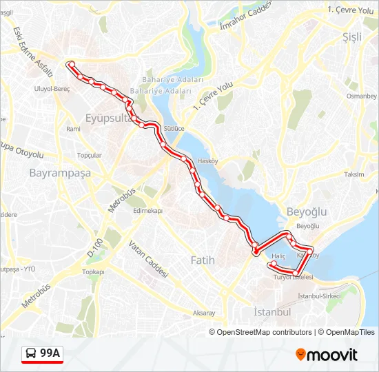 99A Bus Line Map
