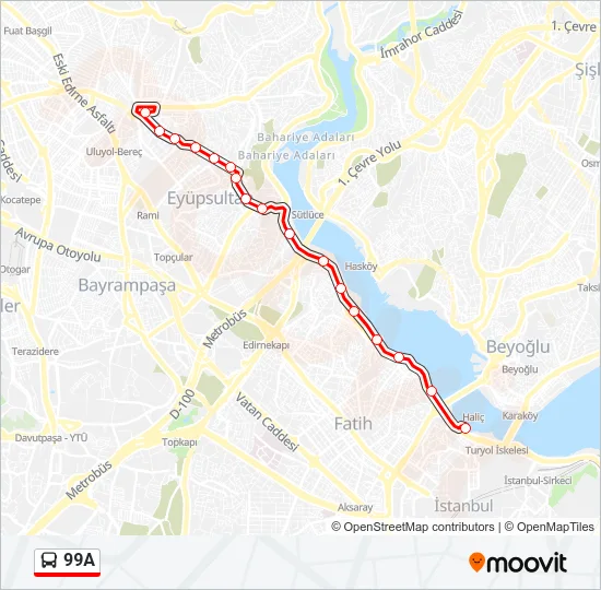 99A Bus Line Map