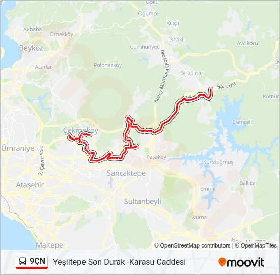 9ÇN Bus Line Map