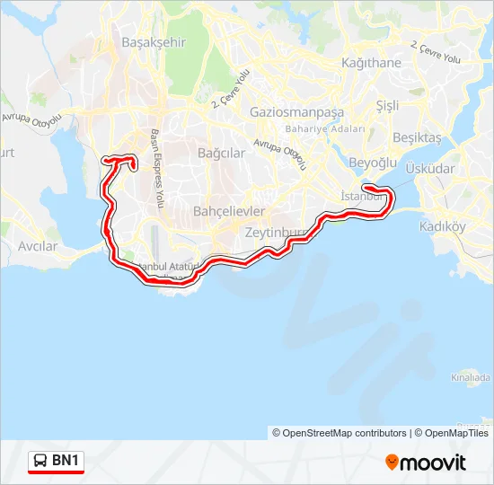 BN1 Bus Line Map