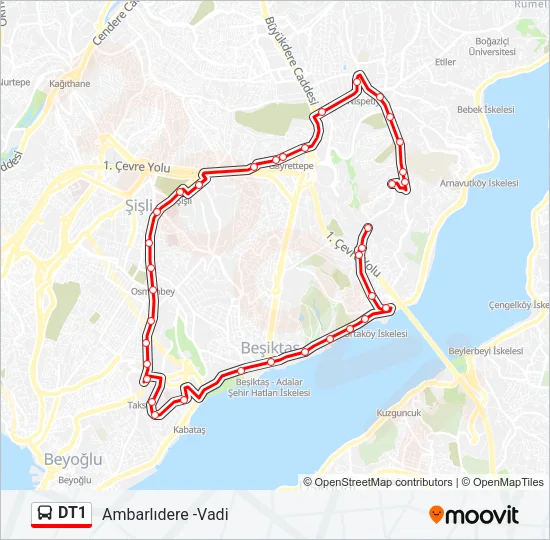 DT1 Bus Line Map