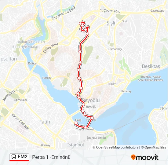 EM2 Bus Line Map