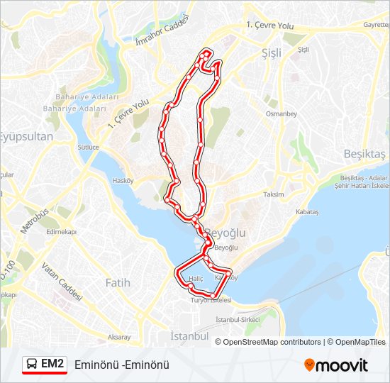 EM2 bus Line Map