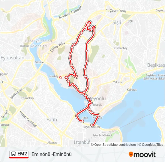 EM2 Bus Line Map