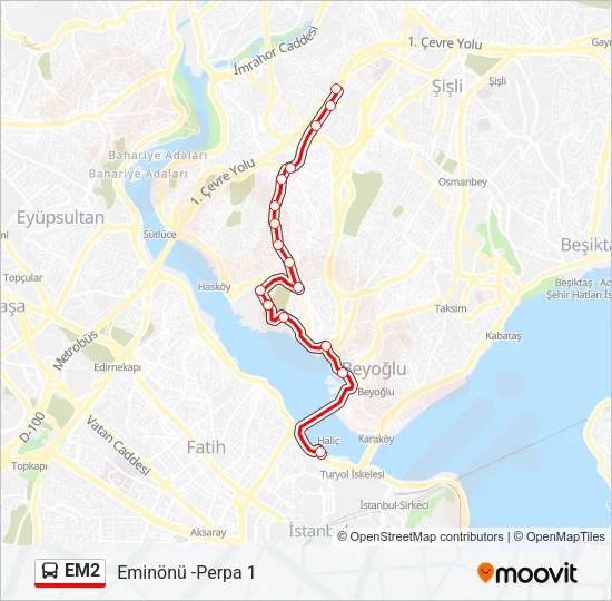 EM2 Bus Line Map