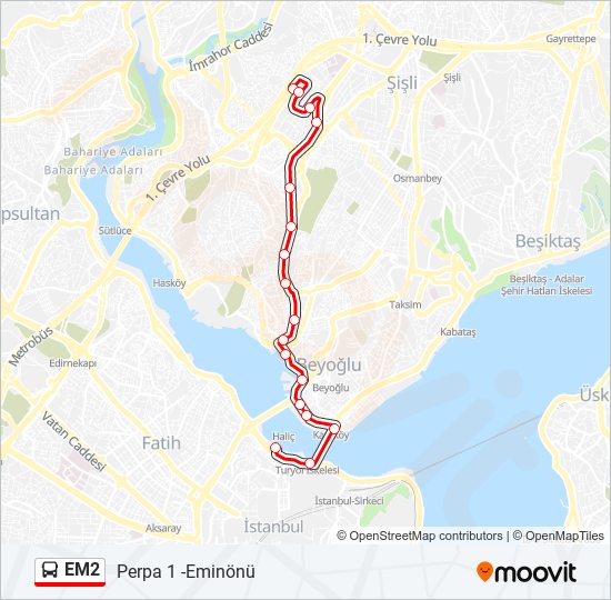 EM2 bus Line Map