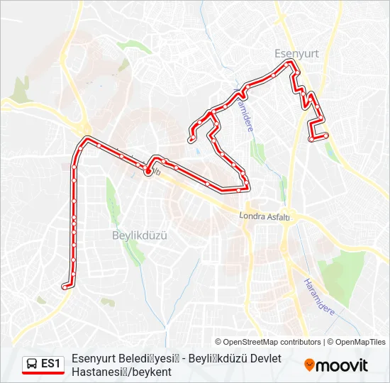 ES1 Bus Line Map
