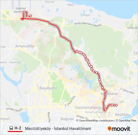H-2 Bus Line Map
