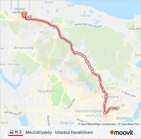 H-2 Bus Line Map
