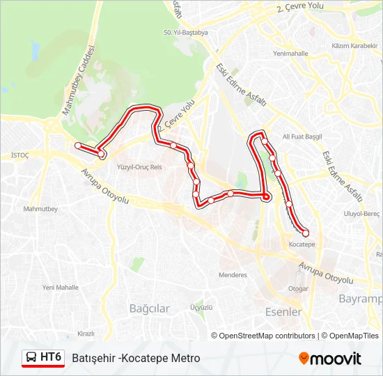 HT6 Bus Line Map