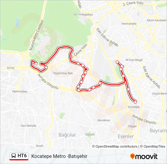 HT6 Bus Line Map