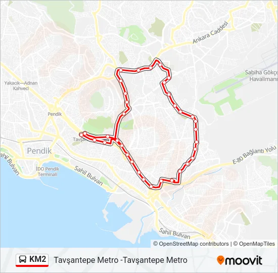 KM2 Bus Line Map