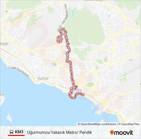 KM3 Bus Line Map